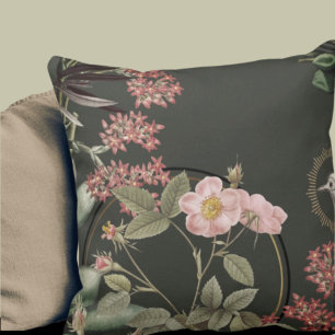 Olive Green Botanic Floral Design Kissen Kissen