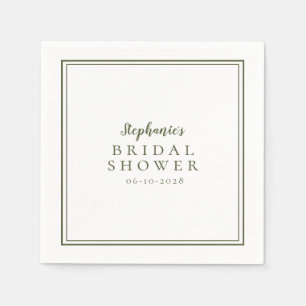 Olive Green Brautparty Wedding Simple Modern Serviette