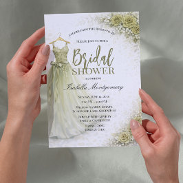 Olive Green Bridesmaid Dress Bridal Shower Einladung