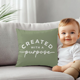 Olive Green Christliches Zitat Throw Kissen