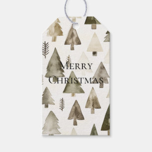 Olive Green Christmas Trees Geschenkanhänger