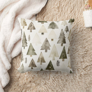 Olive Green Christmas Trees Kissen