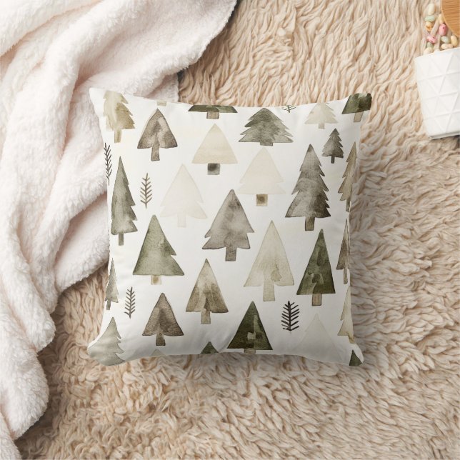 Olive Green Christmas Trees Kissen (Decke)