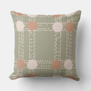 Olive Green Circle Muster Kissen