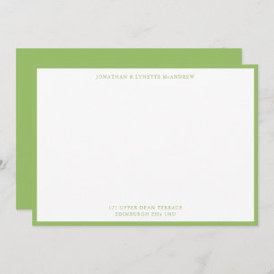 Olive Green Classic Border Flat Note Card Mitteilungskarte