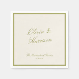 Olive Green Classic Wedding Serviette