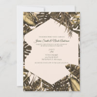 Olive Green & Cream Tropical Palm Blätter Hochzeit