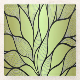 Olive Green Creative Verlass Pattern Glasuntersetzer