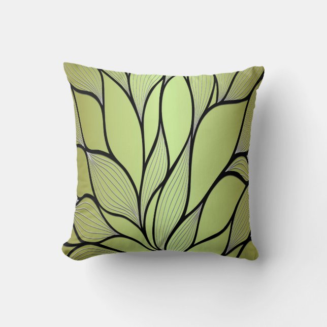 Olive Green Creative Verlass Pattern Kissen (Vorderseite)