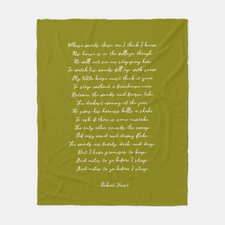 Olive Green Custom Poem Song Lyric Quote  Fleecedecke