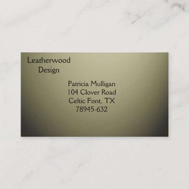 Olive Green Design Business Card Visitenkarte (Vorderseite)