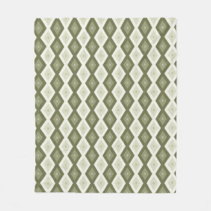 Olive Green Diamant Muster Fleecedecke
