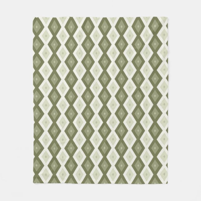 Olive Green Diamant Muster Fleecedecke (Vorderseite)
