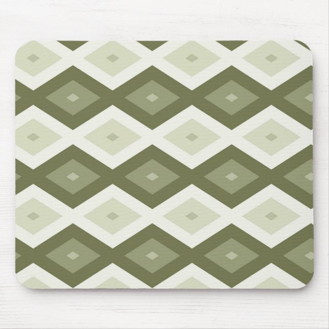 Olive Green Diamant Muster Mousepad (Vorne)