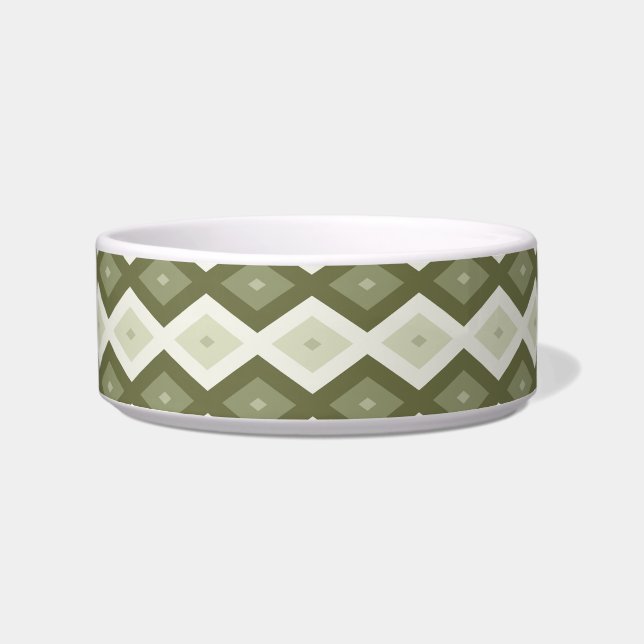 Olive Green Diamant Muster Napf (Vorderseite)