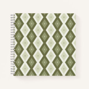 Olive Green Diamant Muster Notizbuch