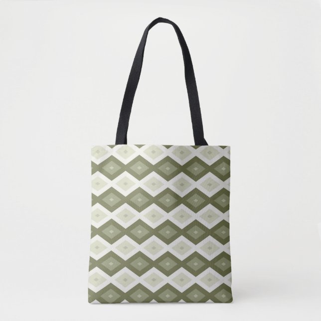 Olive Green Diamant Muster Tasche (Vorderseite)