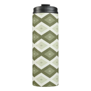 Olive Green Diamant Muster Thermosbecher