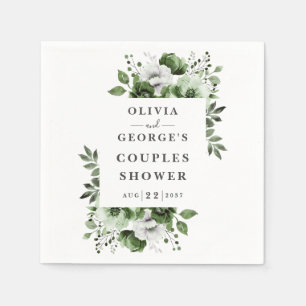 Olive Green Elegant Country Blumenpaare Dusche Serviette