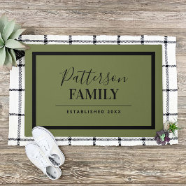 Olive Green Family Monogram Doormat Fußmatte