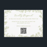 Olive Green Floral Line Art Wedding QR Code Begleitkarte<br><div class="desc">Invite your guests to RSVP with our Olive Green Floral Line Art Wedding QR Code Response Card, a perfect blend of timeless elegance and modern convenience. This beautifully designed card features a delicate floral line art border, crafted with intricate blooms and foliage that capture the charm of traditional weddings. Enhancing...</div>