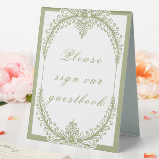 Olive Green French Blüh Frame Wedding Tischaufsteller