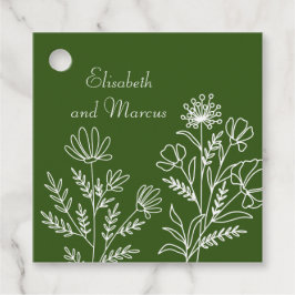 Olive-Green-Gastgeschenk Hochzeit-Tags Geschenkanhänger