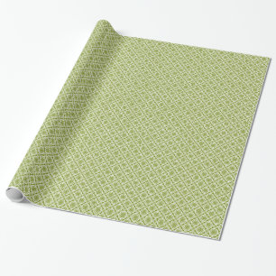 Olive Green Geometric Design Niedliches Muster Geschenkpapier
