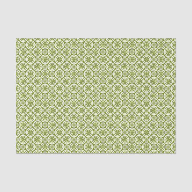 Olive Green Geometric Design Niedliches Muster Seidenpapier (Vorderseite)