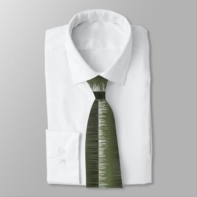 Olive green gestreift Muster moderne feuchte Farbe Krawatte (Gebunden)