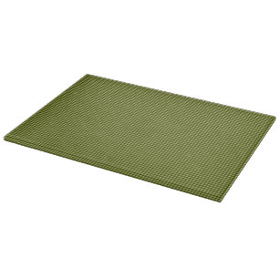 Olive Green Gingham-11x8 GLASS CUTTING BOARD Schneidebrett