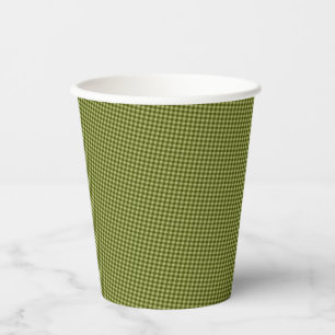 Olive Green Gingham-PAPER-PARTY CUPS Pappbecher