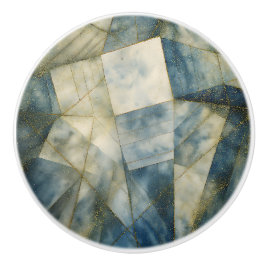 Olive Green Gold Geometric Abstrakt Natural Keramikknauf