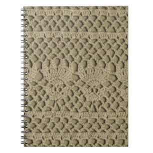 Olive Green Handmade Lace Pattern Notizblock