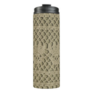 Olive Green Handmade Lace Pattern Thermosbecher