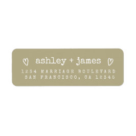 Olive Green Heart Couple Return Address