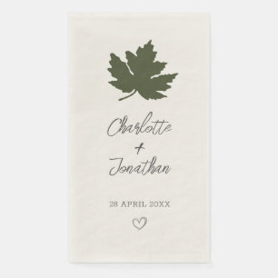 Olive Green Herbst Maple Leaf Hochzeit Serviette