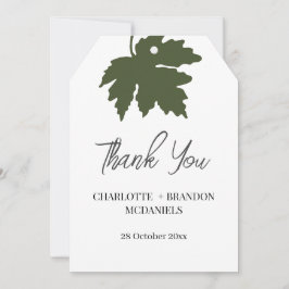 Olive Green Herbst Maple Leaf Hochzeit Vielen Dank Dankeskarte