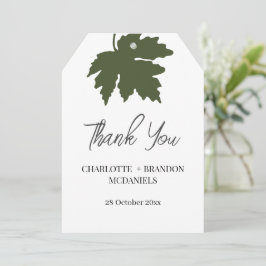 Olive Green Herbst Maple Leaf Hochzeit Vielen Dank Dankeskarte