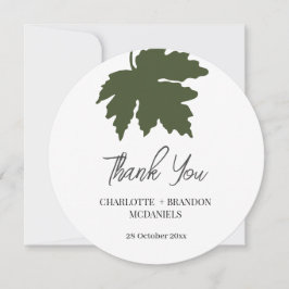 Olive Green Herbst Maple Leaf Hochzeit Vielen Dank Dankeskarte