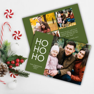 Olive Green "HO HO HO HO" Foto Collage Weihnachten