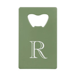 Olive Green Initial Stainless Steel Flaschenöffner