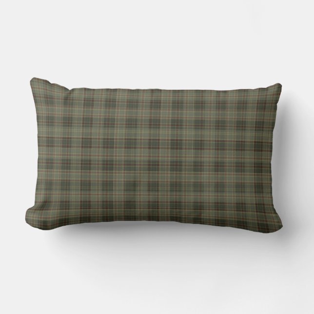 Olive Green Kariert Lendenkissen (Vorderseite)