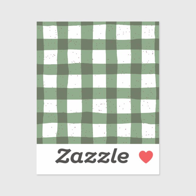 Olive green kariertes Muster Natural Scrapbooking Aufkleber (Blatt)