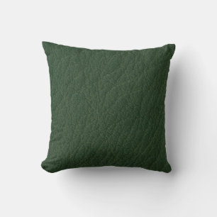 Olive Green Leather Print Cushion Textur Muster Kissen