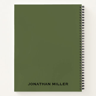 Olive Green Links Handed Personalisiert Name Noteb Notizbuch