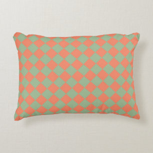Olive Green Lmon Pink Schachbrett Diamant Muster Dekokissen