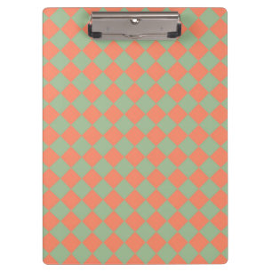 Olive Green Lmon Pink Schachbrett Diamant Muster Klemmbrett