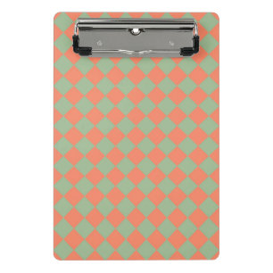 Olive Green Lmon Pink Schachbrett Diamant Muster Mini Klemmbrett