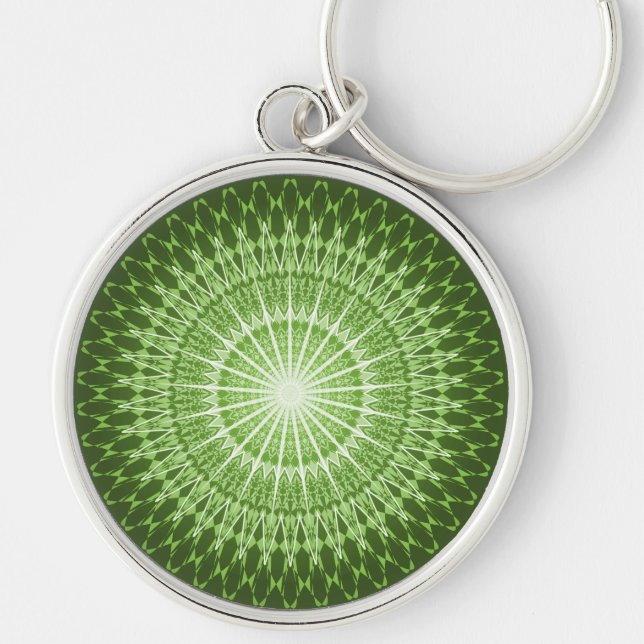 Olive Green Mandala Schlüsselanhänger (Vorne)